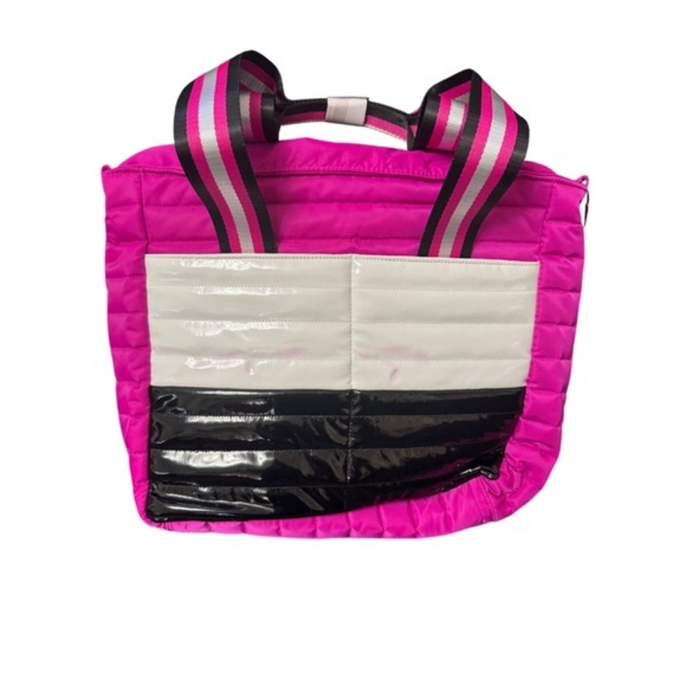 THINK ROYLN Pink Quilted Tote Bag Bundle With Patent‎ Accents Adjustable Strap
